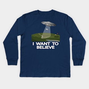 I want to believe (Trump’s abduction) Kids Long Sleeve T-Shirt